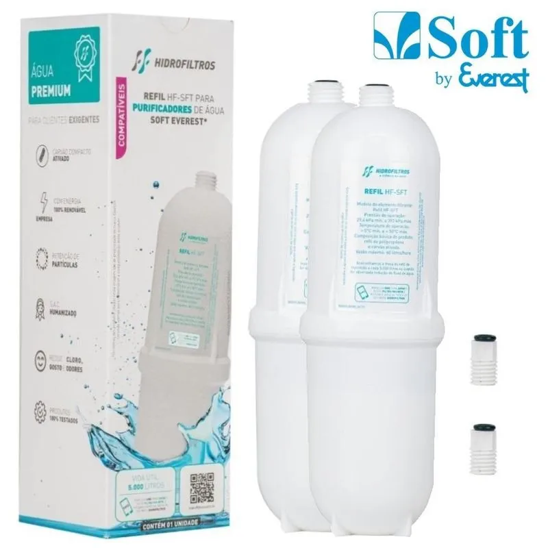 Kit 2 Refis Filtro Para Purificador Soft Everest Premium