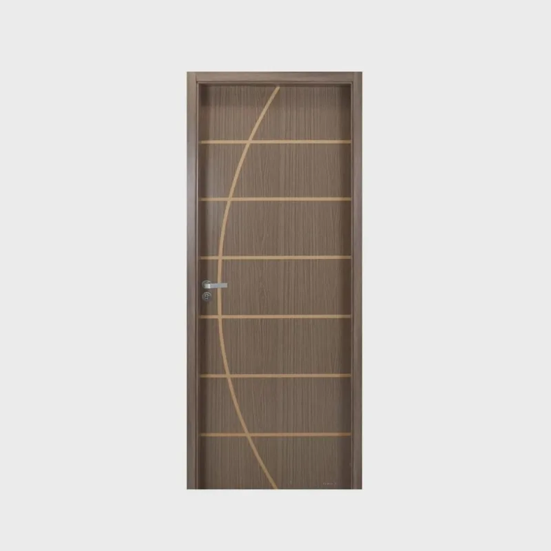 Kit Porta de Madeira Decorada 215x64cm com Batente de mdf Ultra 10cm Neblina mgm