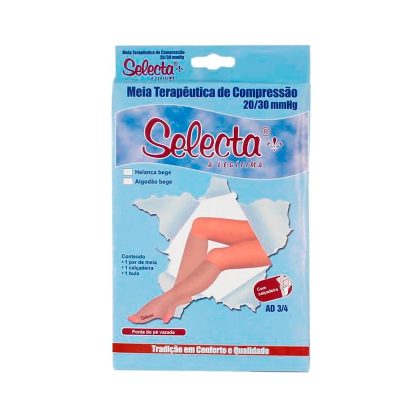 Meia de Compressão 3/4 Algodão 4020 20-30 mmHg - Selecta M