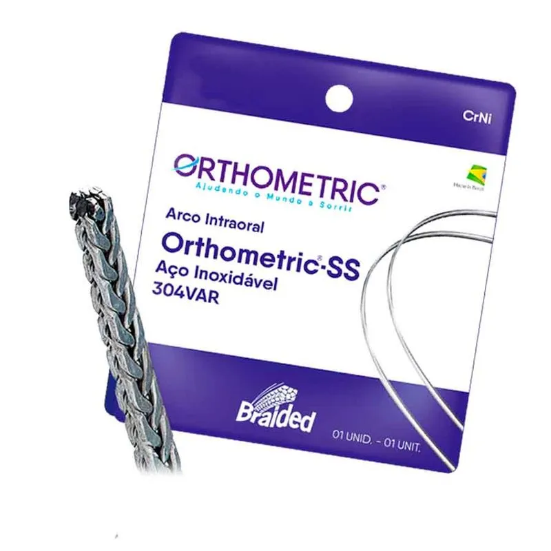 Arco Ss Braided Stainless Retangular 0,017x0,025 Superior - Orthometric