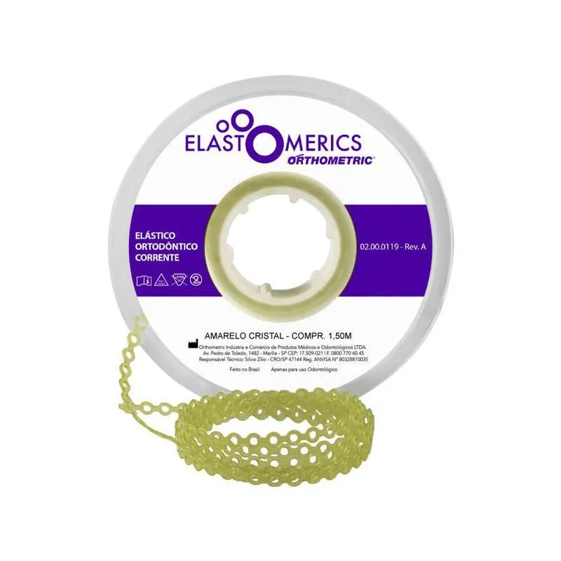 Elástico Corrente Médio - 1,5m - Amarelo Cristal