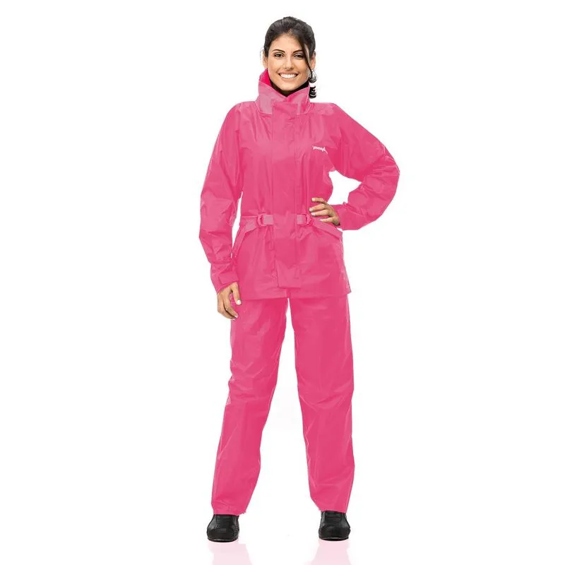 Capa De Chuva Feminina Nylon Forro E Bolso Luxo Pantaneiro - Rosa - Ex