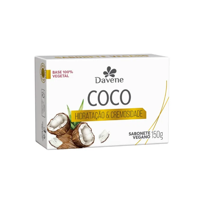 Sabonete Vegetal em Barra Hidratante Ingredientes Coco 150g