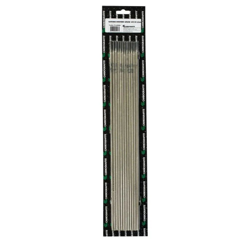 Eletrodo Revestido Cartela com 12 6013, Preto, 2,5mm Carbografite