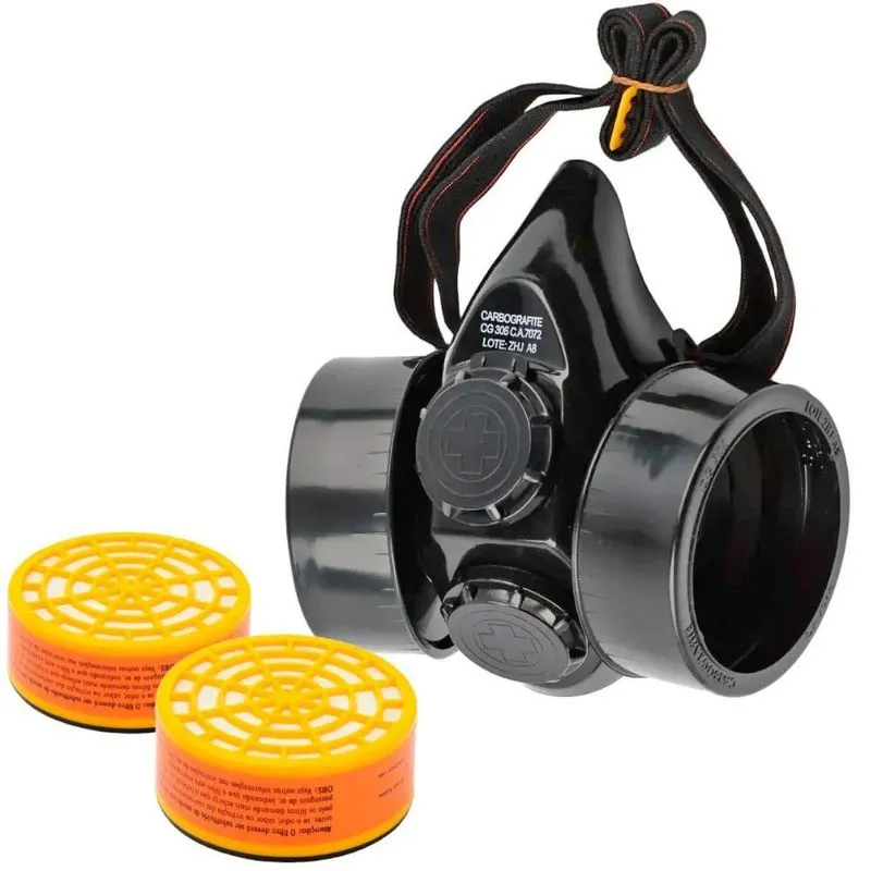 Respirador Semifacial Cg306 2 Cartuchos R203 Carbografite