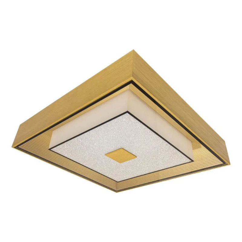Plafon Zeus Ouro Led 12w 34cm c/ Cristais St1737