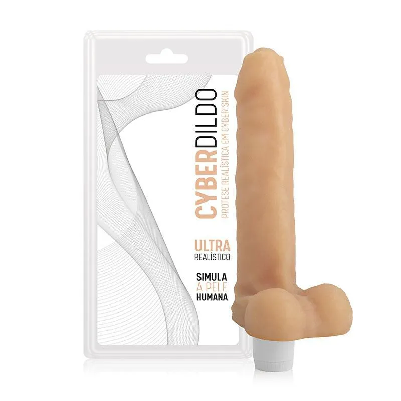 Protese Em Cyber Saturno Com Escroto 17,5 Cm Com Vibrador