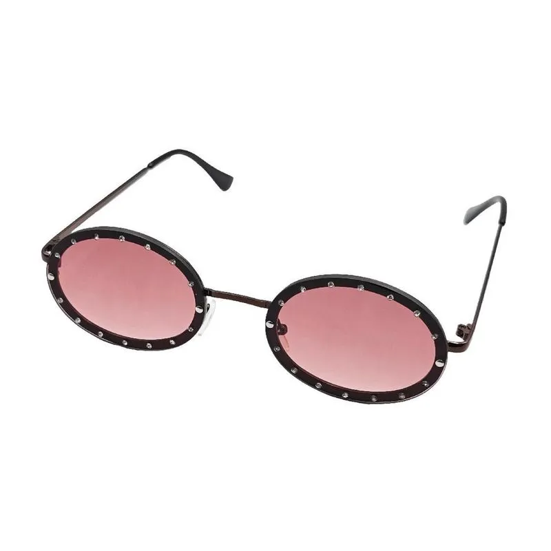 Óculos Sol Feminino Pedrinha Redondo Moda Blogueirinha
