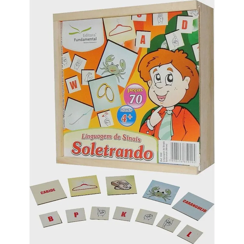 Brinquedo educativo linguagem de sinais soletrando libra - fundamental