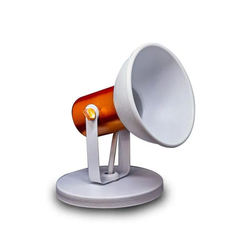 Spot Luminaria Branco Com Cobre 1 Lampada 1013-1-br-cobre