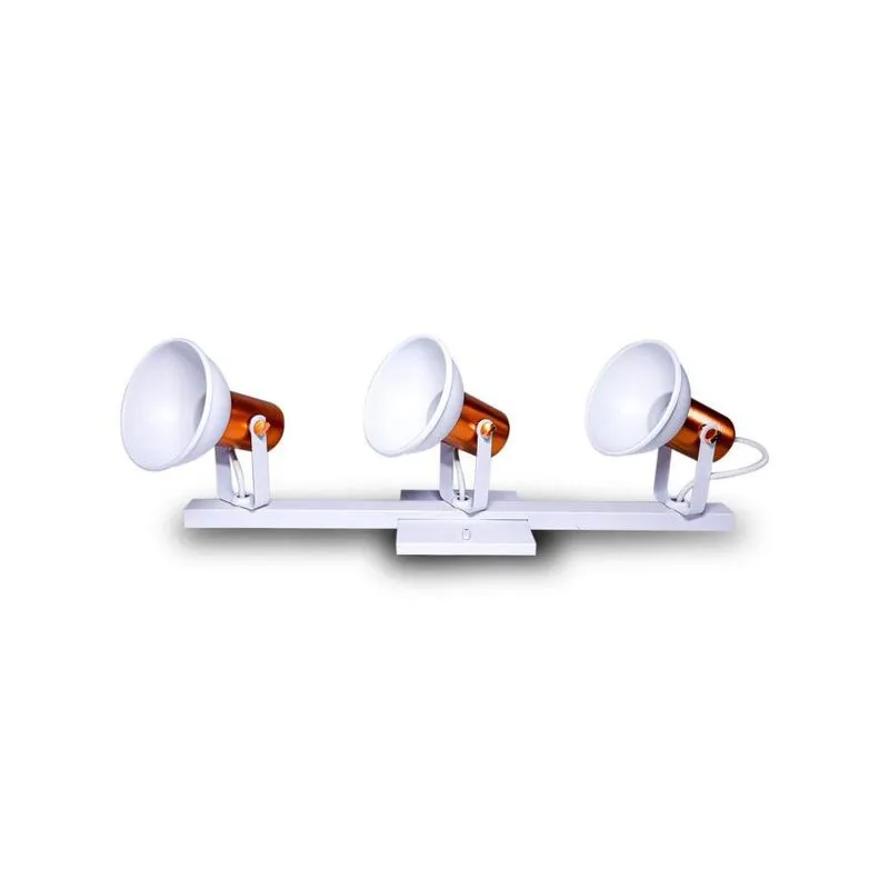 Spot Luminaria Trilho Branco Cobre 3 Lampadas T1017-3