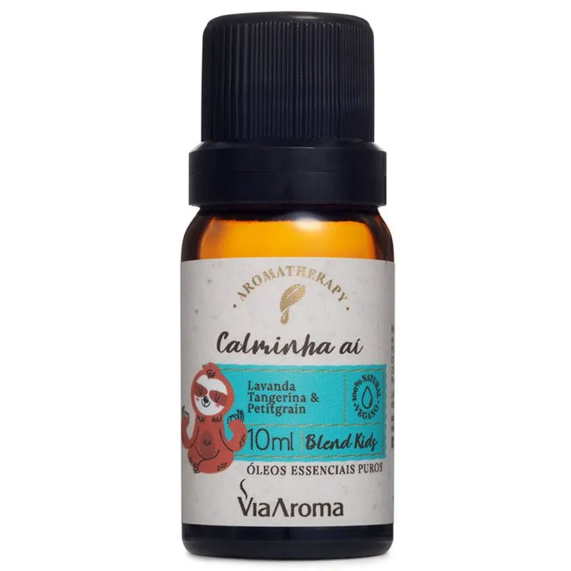 Blend De Óleos Essenciais Aromatizador Puro 10ml Via Aroma Kids Calminha Aí