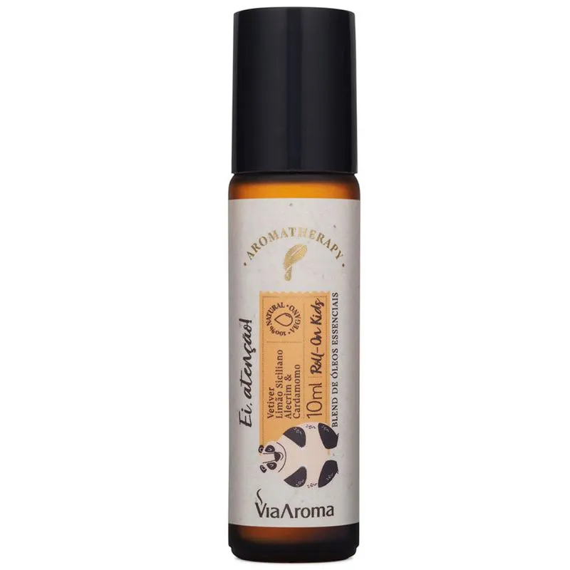 Roll-on De Óleos Essenciais Vegetais Para Concentração E Estudos 10ml Via Aroma Kids Ei Atenção