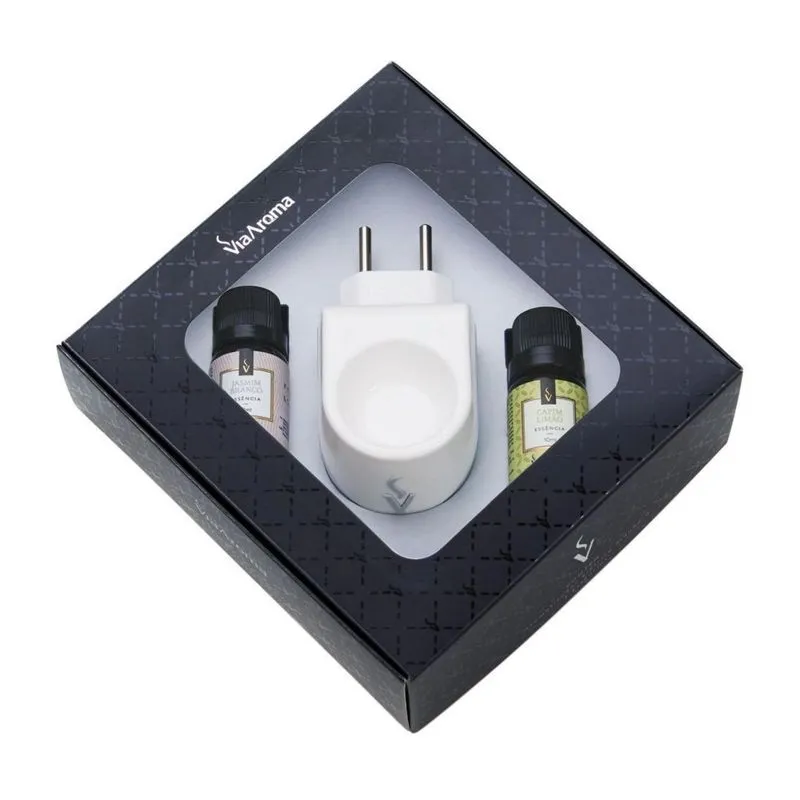 Kit Aromatizador Com Essências Capim Limão E Jasmim Branco