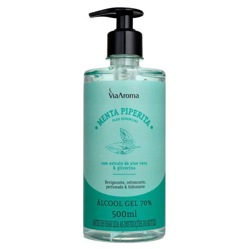 Álcool Gel 70% C/aloe Vera E Oléo Essencial Menta 500 Ml. Álcool Gel 70% C/aloe Vera E Oléo Essencial Menta 500 Ml.