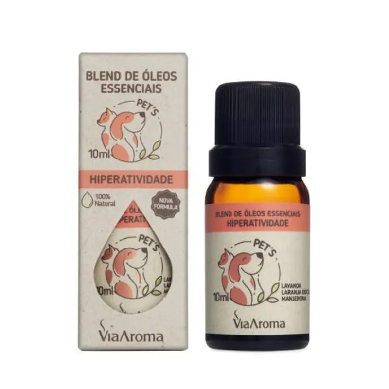 Blend Óleos Essenciais Via Aroma Pets Hiperatividade 10 Ml