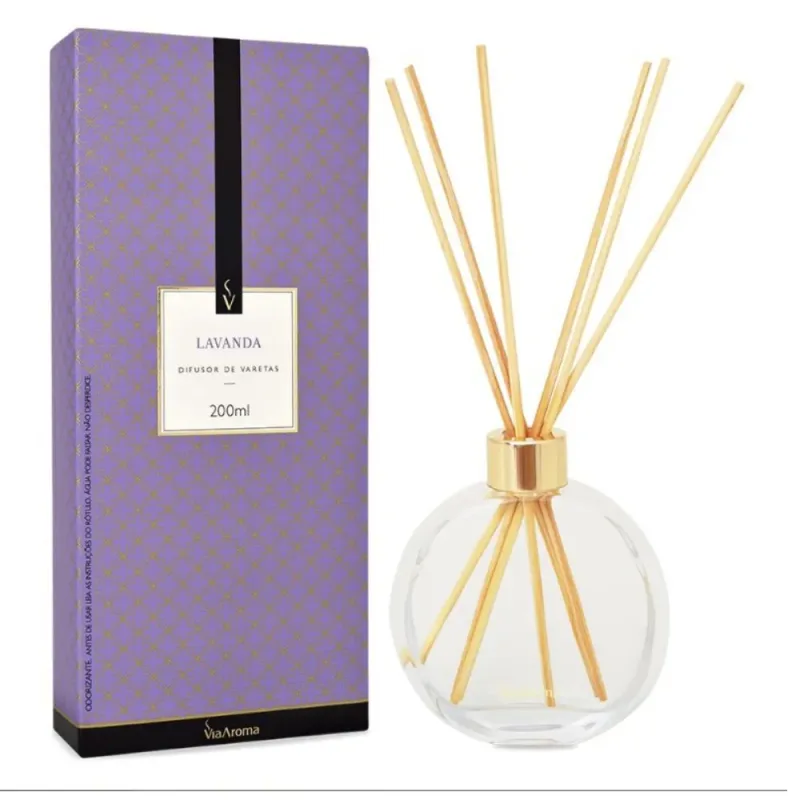 DIFUSOR DE VARETAS 200ML LAVANDA CLASSICA - VIA AROMA