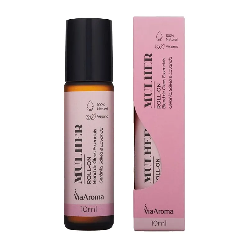 Roll On Blend Óleos Essenciais Mulher Via Aroma 10ml