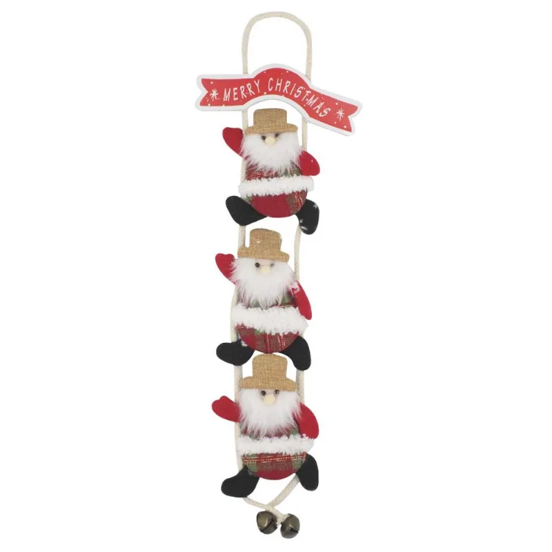Enfeite Natalino Decorativo 55x19cm em Poliéster Fartex-Modelo 1 Papai Noel