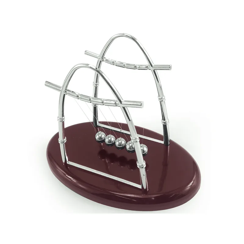 Pendulo Newton Oval Enfeite Decorativo Bolas De Metal Base De Plástico Linha Nylon