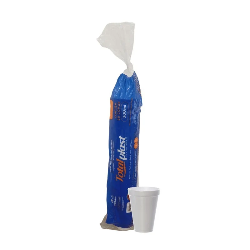 Copo Descartável Isopor 300ml Totalplast - 20 Unidades