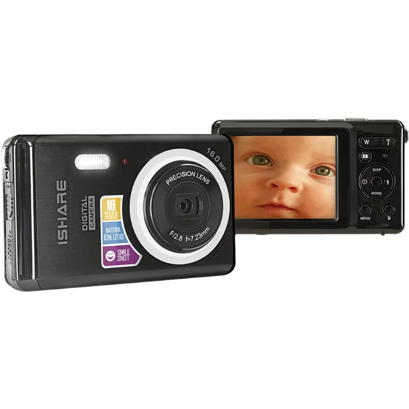 Câmera Digital 16MP Tron Ishare com LCD 2.7" Preta