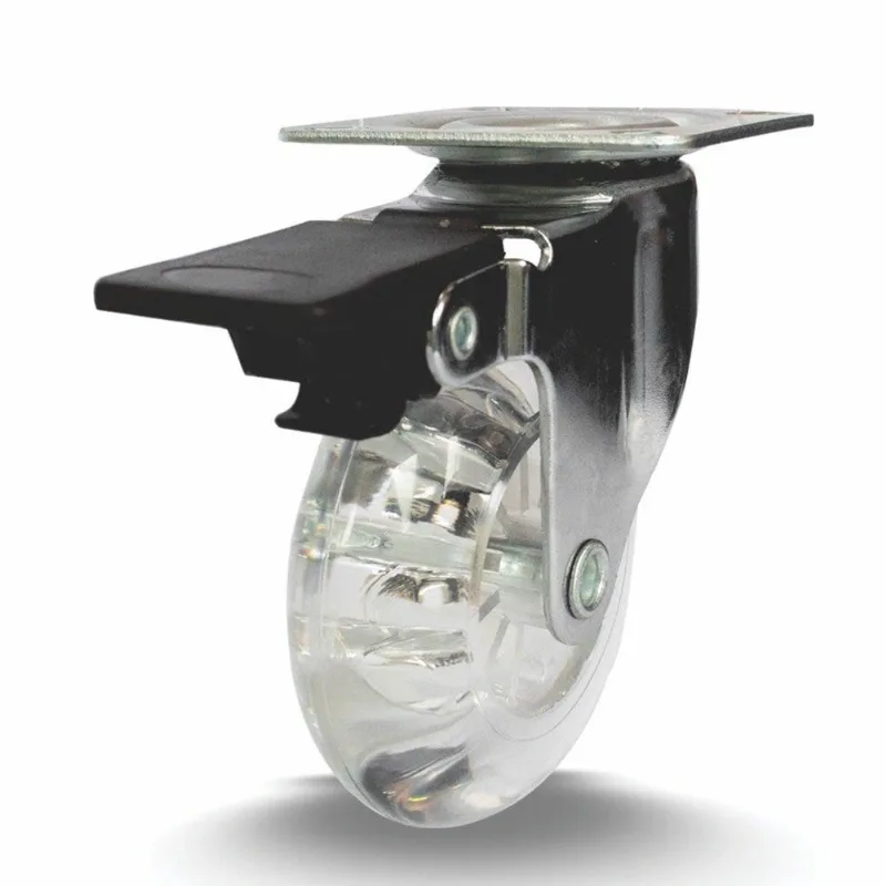 Rodízio Cromado Colson Base Girátoria 75mm sem Freio Roda Gel Capacidade 50kg