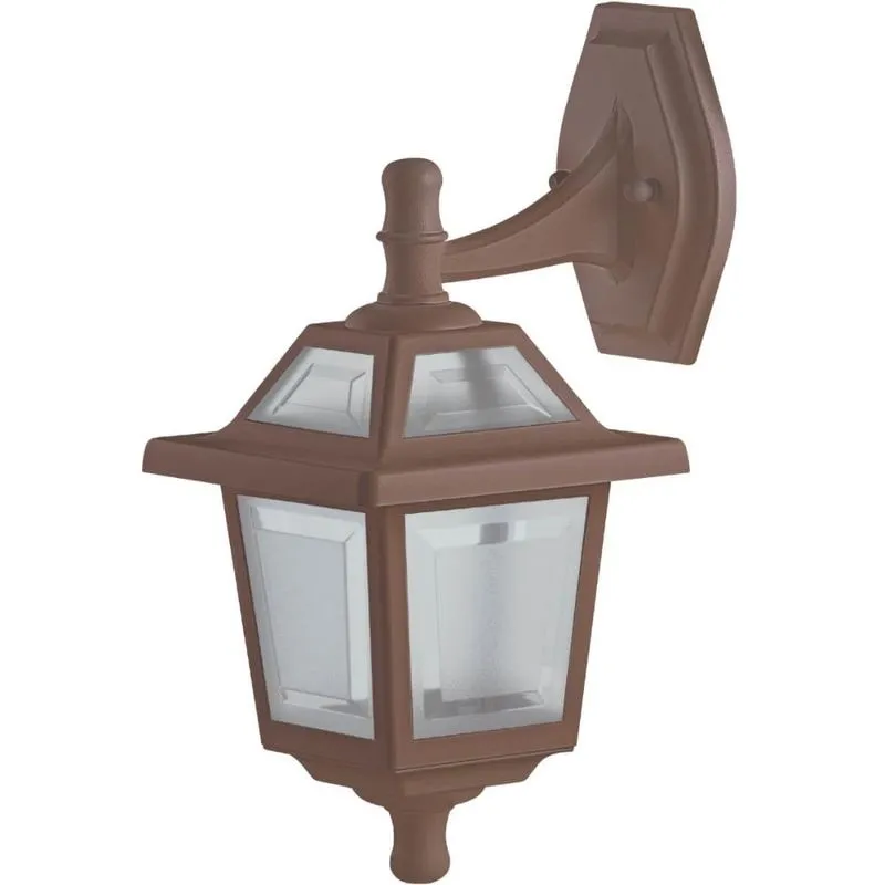 Arandela Colonial Marrom E27 Luminária de Parede Varanda Jardim Suporte Superior