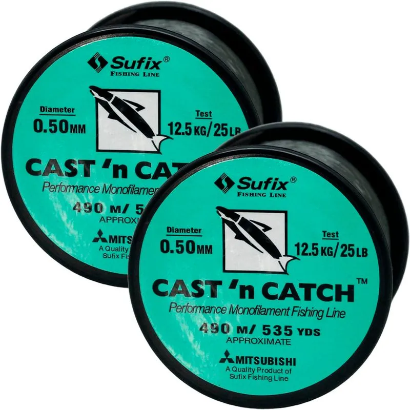 Kit 6 Linhas De Pesca Monofilamento Sufix 0,50mm 12,5kg 490m