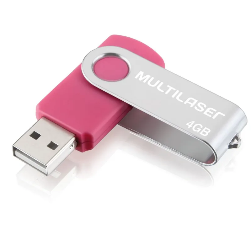 Pen Drive Twist 4GB USB Leitura 10MB/s e Gravação 3MB/s Rosa Multilaser - PD686 PD686