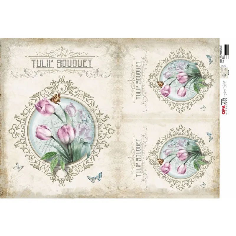 Papel Decoup. 2816 Flor Tulipas Brasão