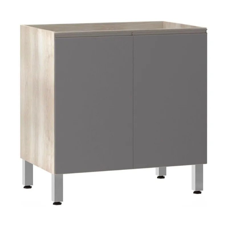 Balcão Sem Tampo 80cm Luci Legno Crem e Cinza Puro - Luciane