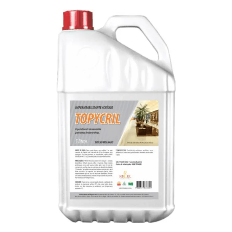 Cera Impermeabilizante Acrílico Autobrilhante Topycril Riccel 5 Litros