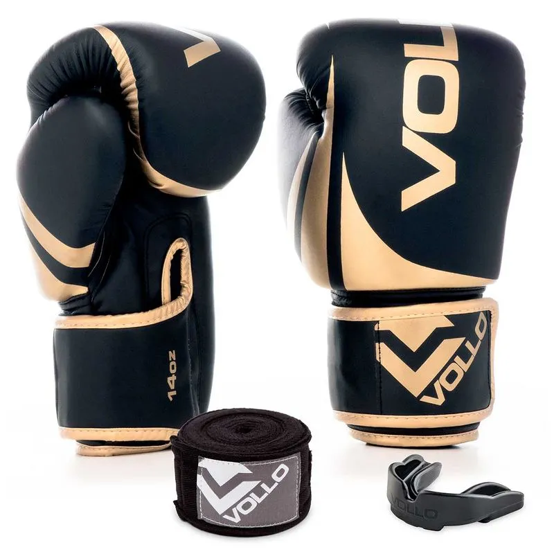 Kit de Boxe Training Vollo Flight Tamanho 14 Preto e Bege