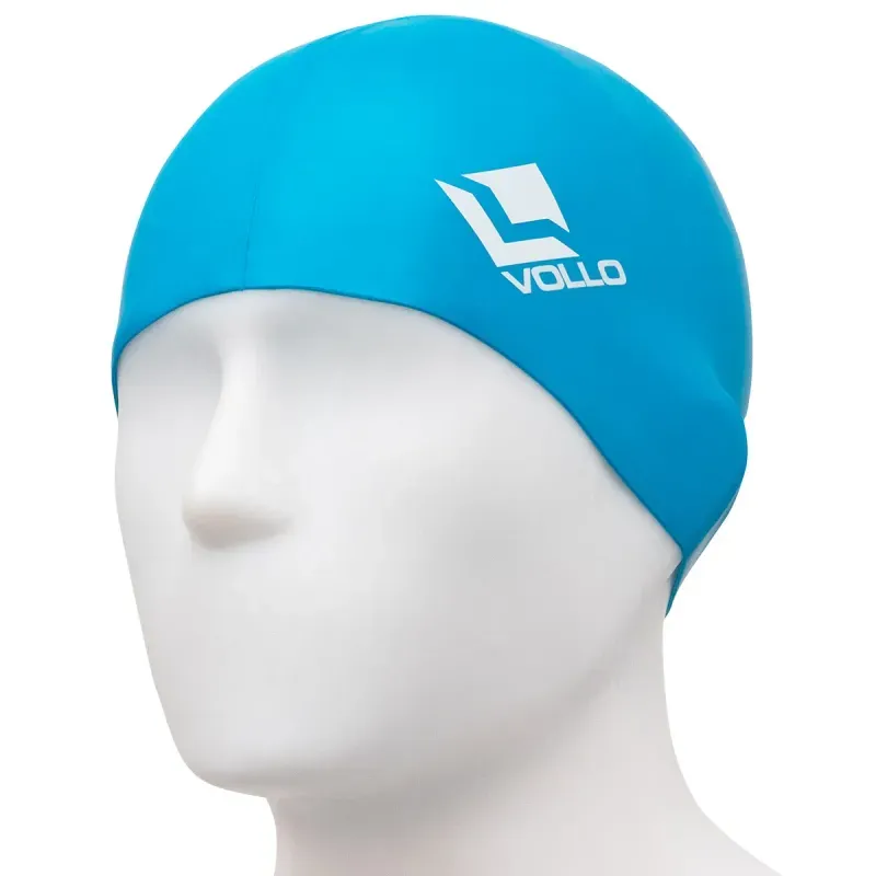 Touca de Natação de Silicone Azul Vollo