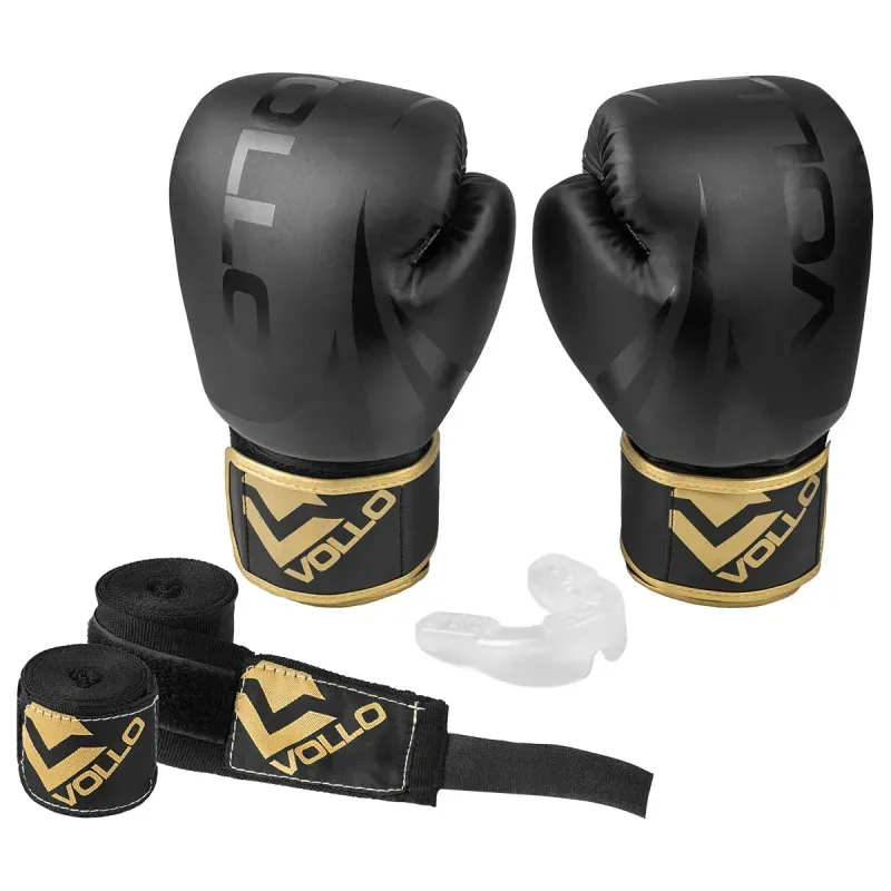 Kit de Boxe e Muay Thai Training Luva 10Oz Protetor Bucal e Bandagem 3M Vollo Kit de Boxe e Muay Thai Training Luva 10Oz, Protetor Bucal e Bandagem 3M Vollo
