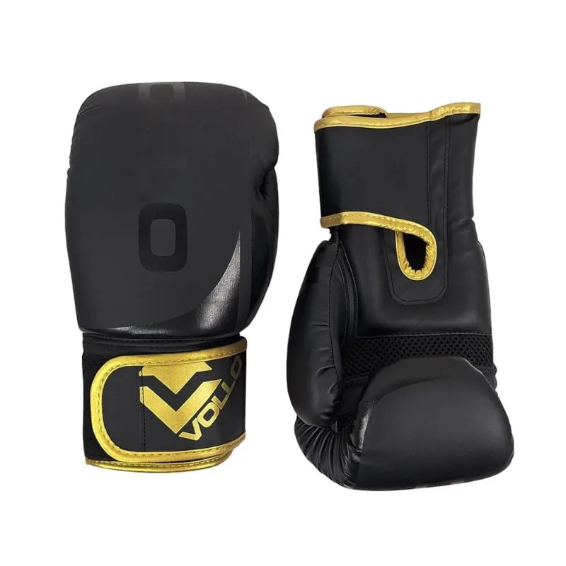 Kit Luva Boxe Vollo Training 14 / Preto e Dourado