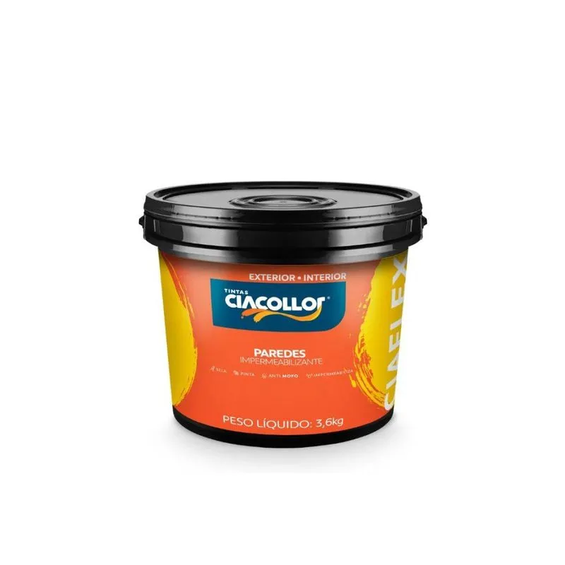 Impermeabilizante Acrílico Ciaflex Paredes 3,6KG Branco CIACOLLOR TINTA CIAFLEX 3,6KG PAREDE CIACOLLOR BRANCO