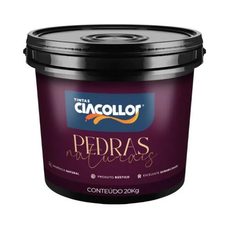 Revestimentos Pedras Naturais 20Kg CIACOLLOR REVESTIMENTO PEDRAS NATURAIS 20KG CIACOL TURMALINA NEGRA BALDE