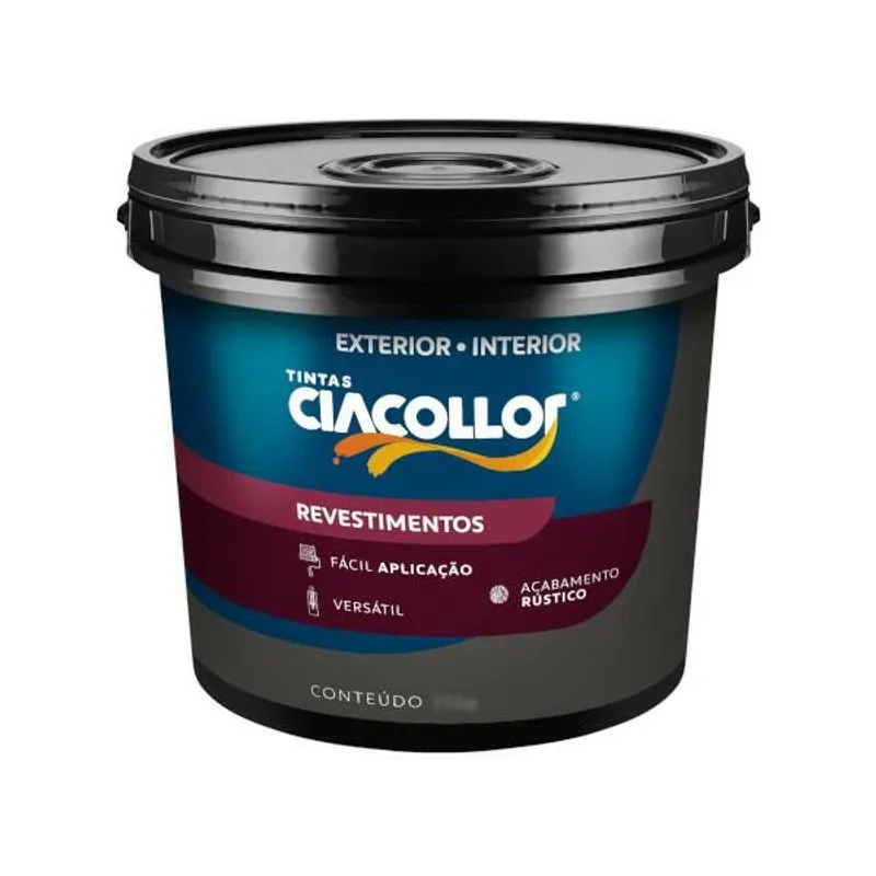 Textura Premium Cores 20Kg Ciacollor REVESTIMENTO TEXTURIZADO PREMIUM 20KG PRATA FINA BALDE