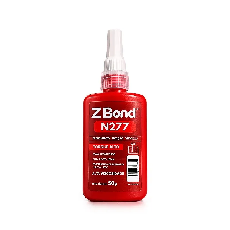 Cola Trava Rosca e Parafuso — N277 — Torque Alto — ZBond — Vermelho — 50g