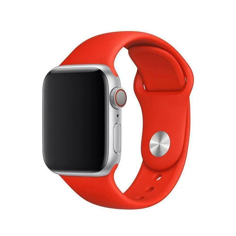 Pulseira para Relógio Inteligente Compatível com Apple Watch Iwo W26 em Silicone Vermelho
