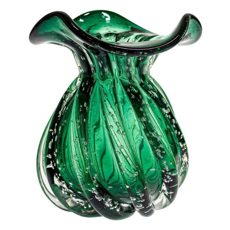 Vaso De Murano Trouxinha Verde 16x15cm Od0014 St1667