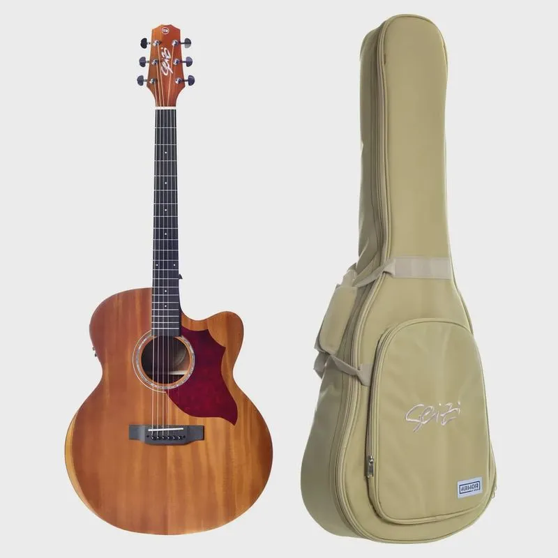 Violão Eletrico Seizi Originals Kaizen Neo Shogun Cutaway Aço Mahogany + Bag
