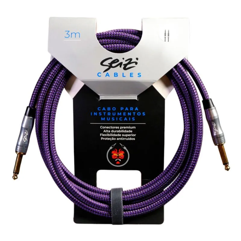 Cabo P/ Instrumento Seizi Energy P10r/ P10r Black &amp; Purple 3 Metros - Cb0546