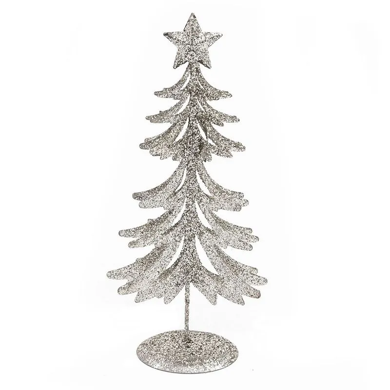 Árvore De Natal Glitter 20cm Prata - Snowland