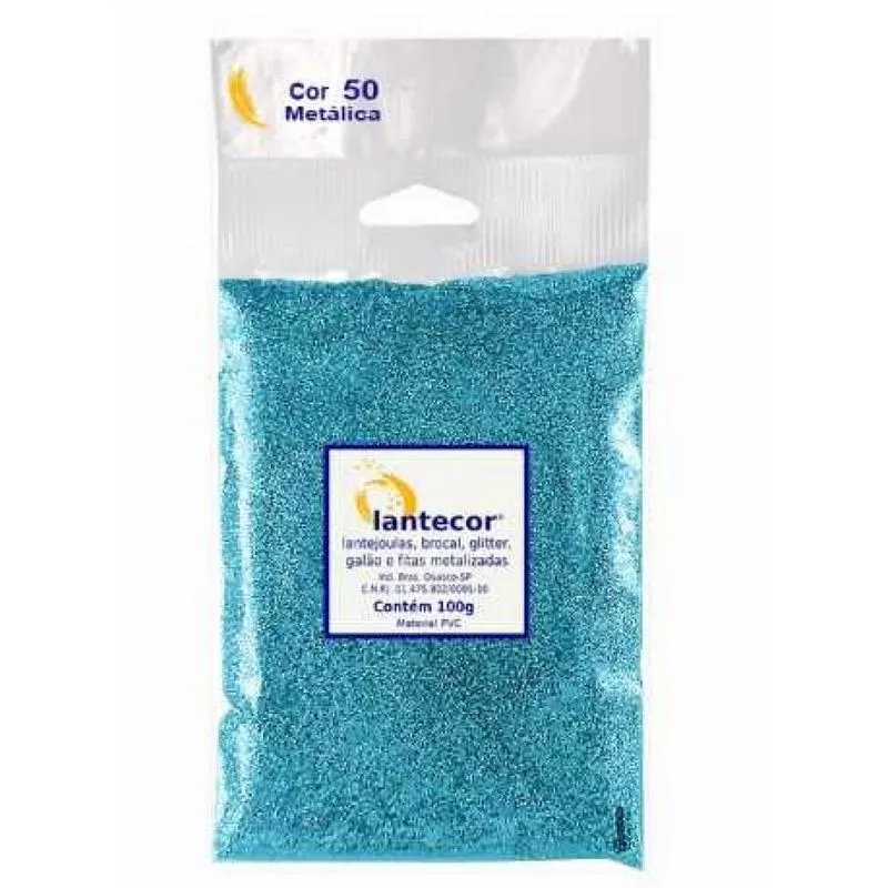 Glitter Metalizado Azul Claro 100g Lantecor