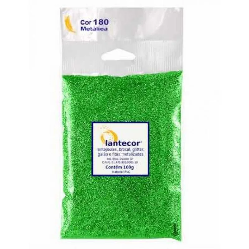 Glitter Metalizado Verde Limao 100g Lantecor