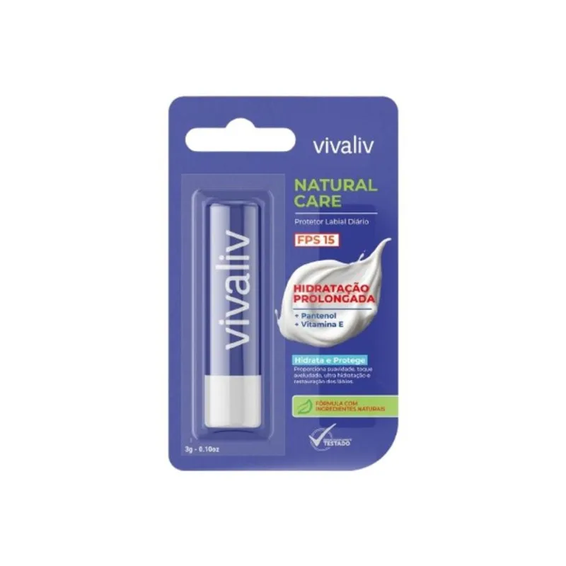 Protetor Labial Vivaliv 3g FPS15 Natural Care PROT LAB VIVALIV 3G FPS15 NATURAL CARE