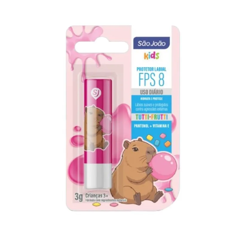 Protetor Labial São João Kids FPS 8 Tutti-Frutti 3g PROT LAB SAO JOAO KIDS TUTTI FRUTI